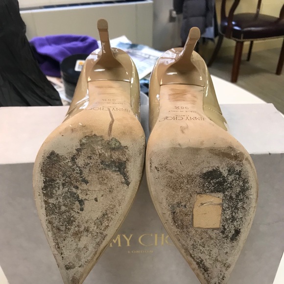 Nude patent leather Jimmy Choo pumps, 4” heel - Picture 2 of 3